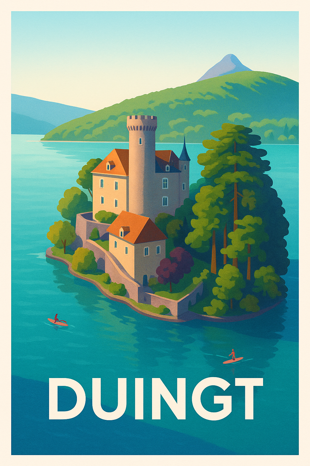 Affiche Duingt — Magnifique escapade au bord du lac · poster d'art de Duingt