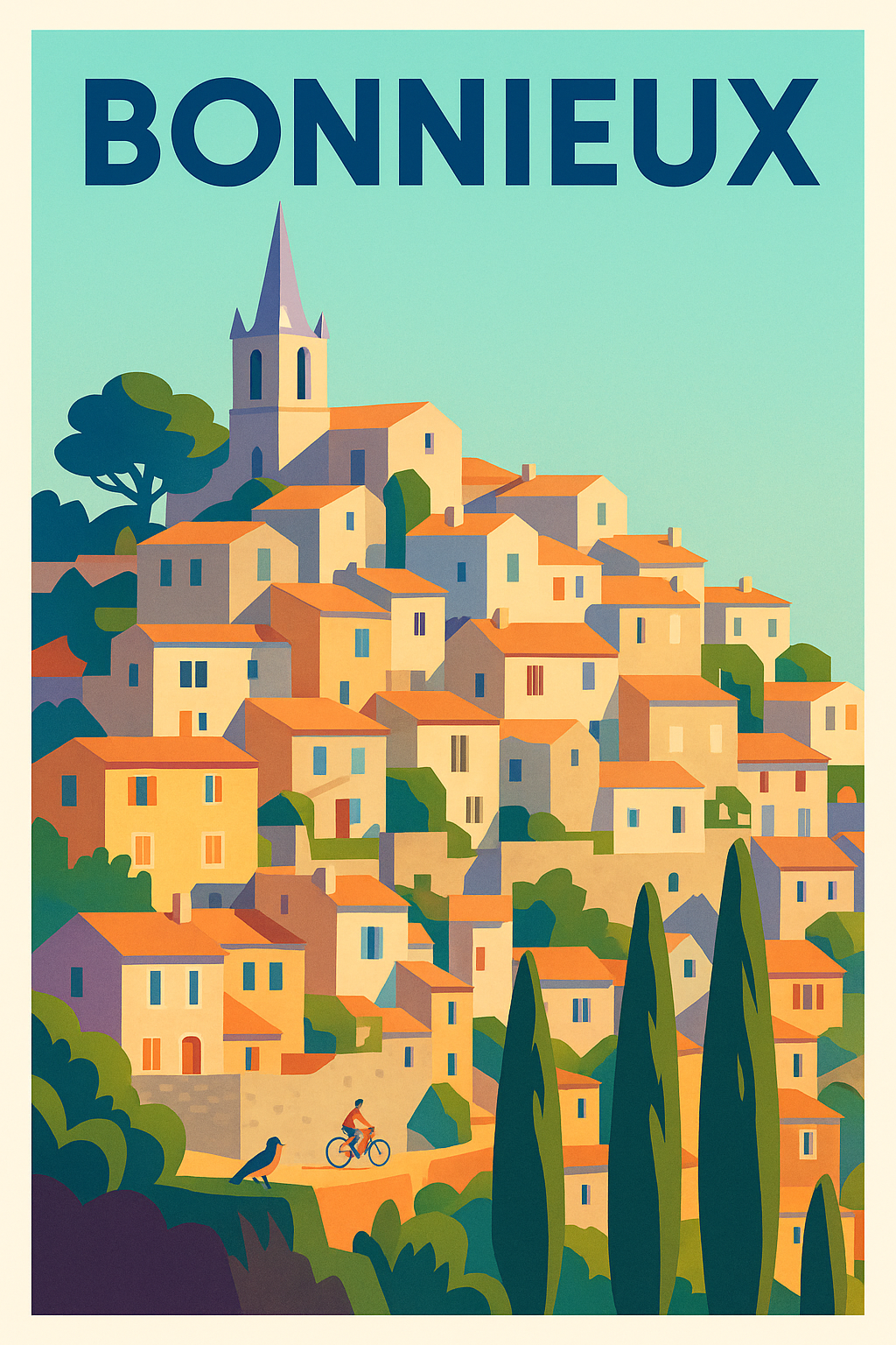 Affiche de Bonnieux - Charme pittoresque du village perché