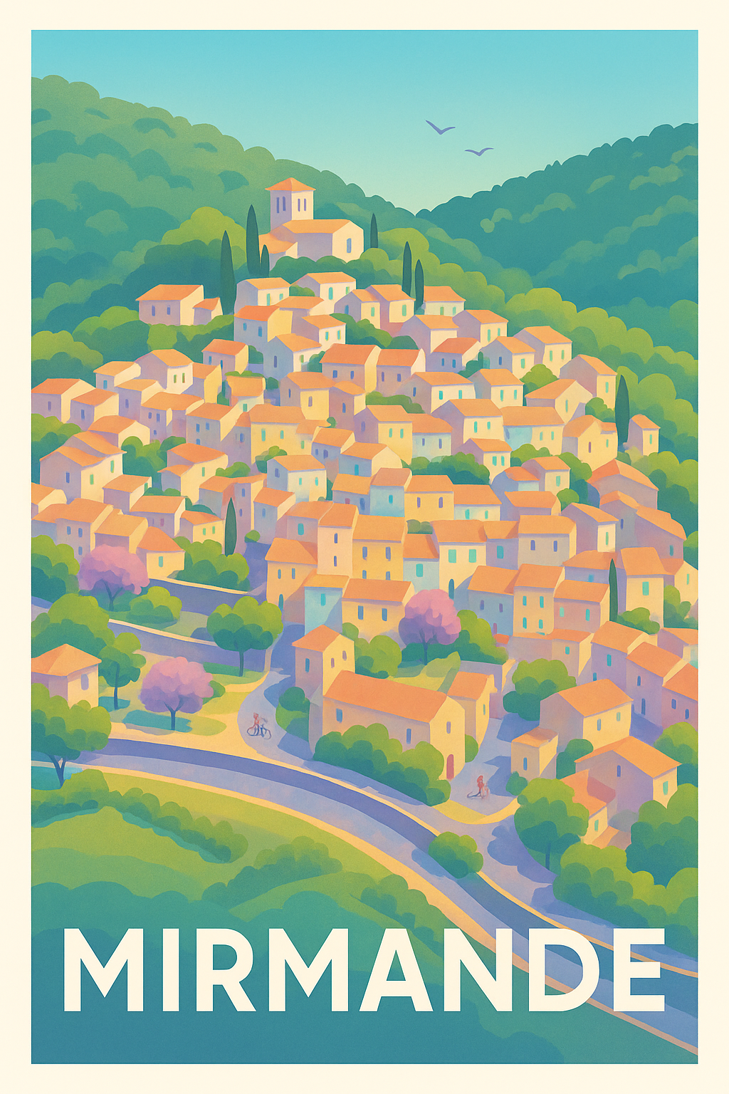 Affiche de Mirmande - Le charme pittoresque de la Provence