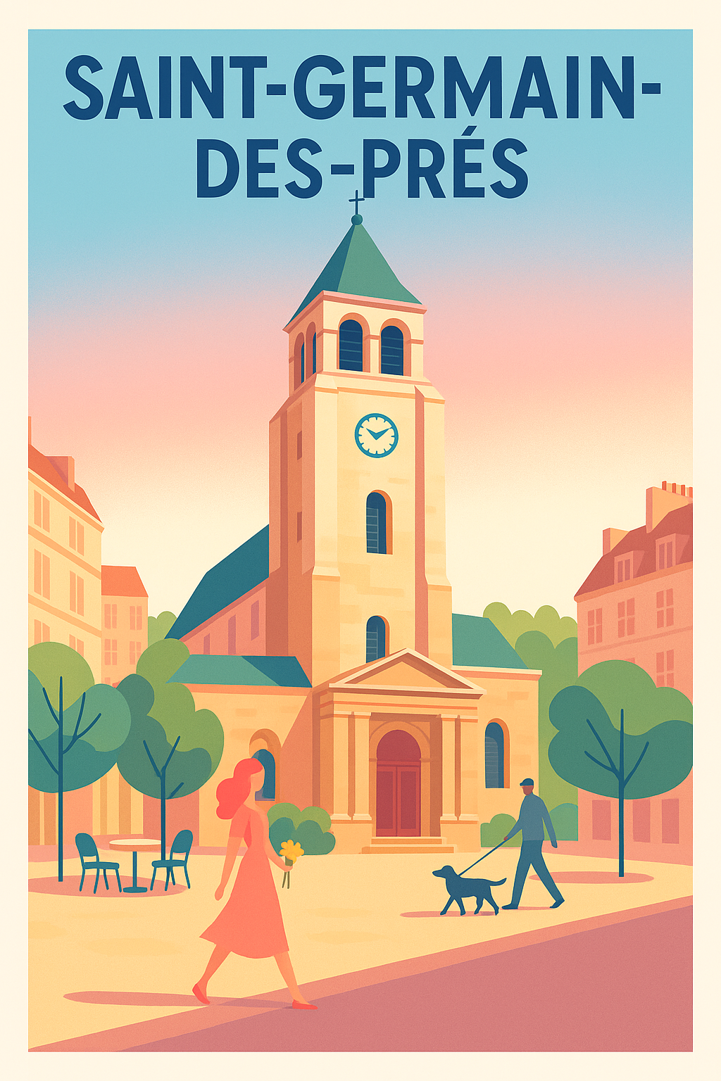 Affiche de Saint-Germain-des-Prés - L'élégance intemporelle au cœur de Paris