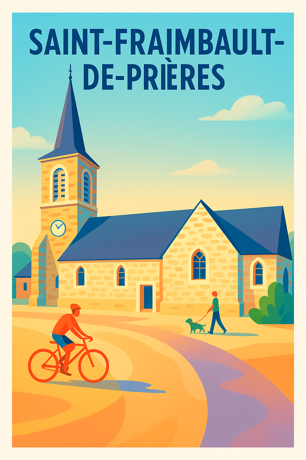 Affiche de Saint-Fraimbault-de-Prières - Une balade paisible au cœur du village