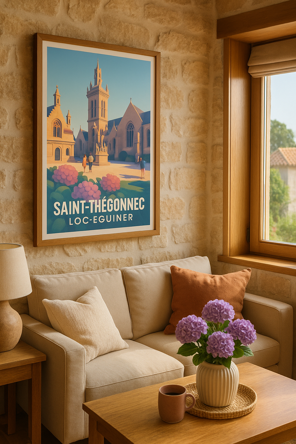 Mise en situation Affiche de Saint-Thégonnec Loc-Eguiner - Charme historique et floral