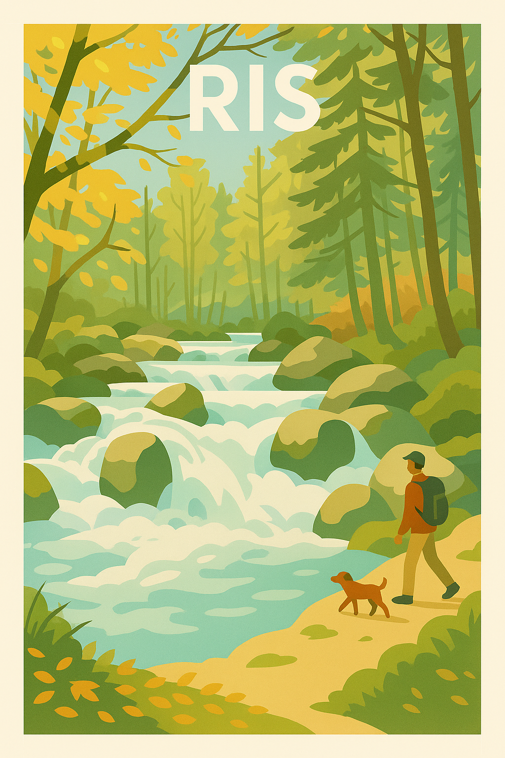 Affiche de Paris - Évasion Nature en Bord de Rivière