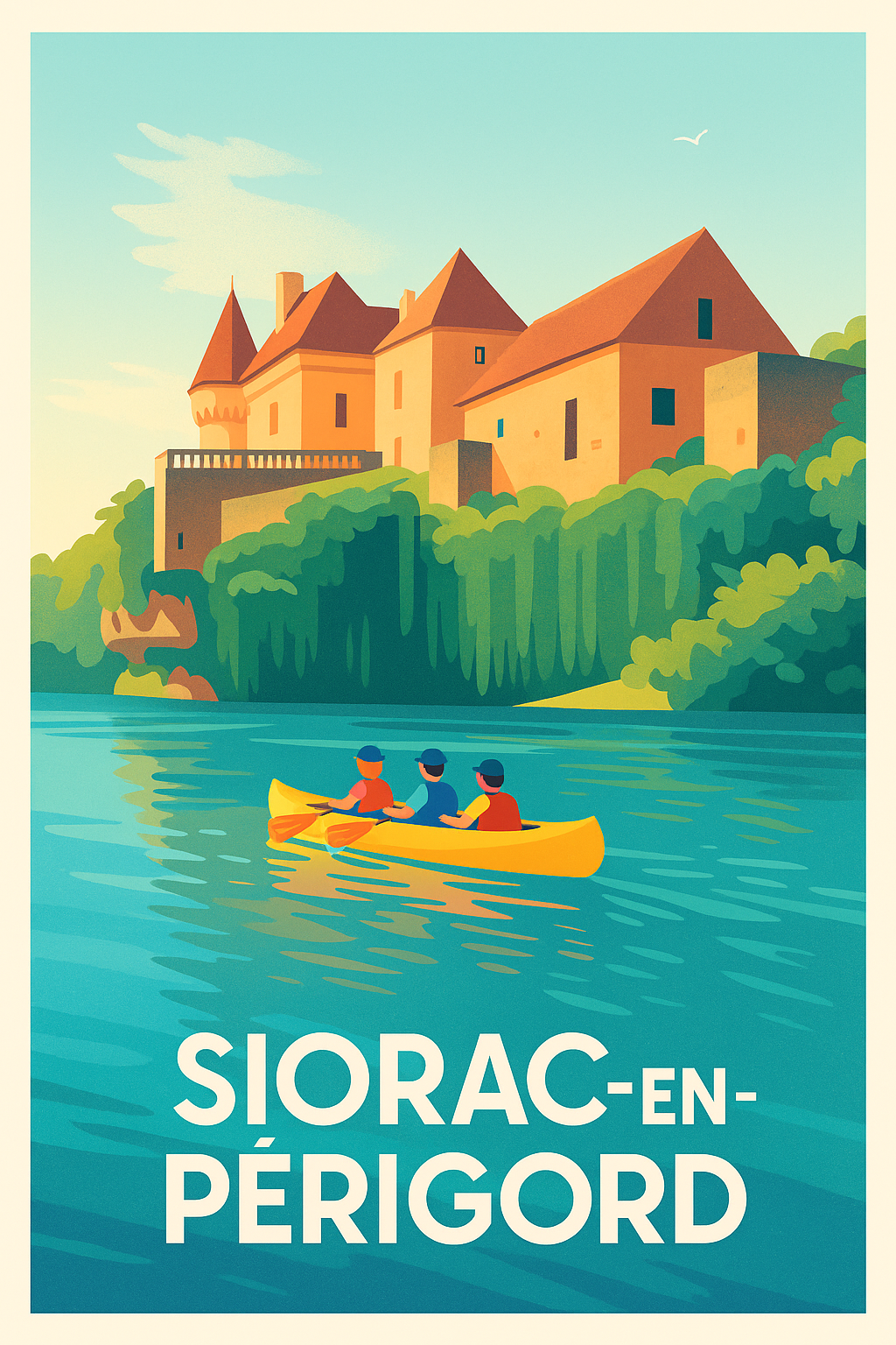 Affiche Siorac-en-Périgord — Évasion et nature au fil de l'eau · poster d'art de Siorac-en-Périgord