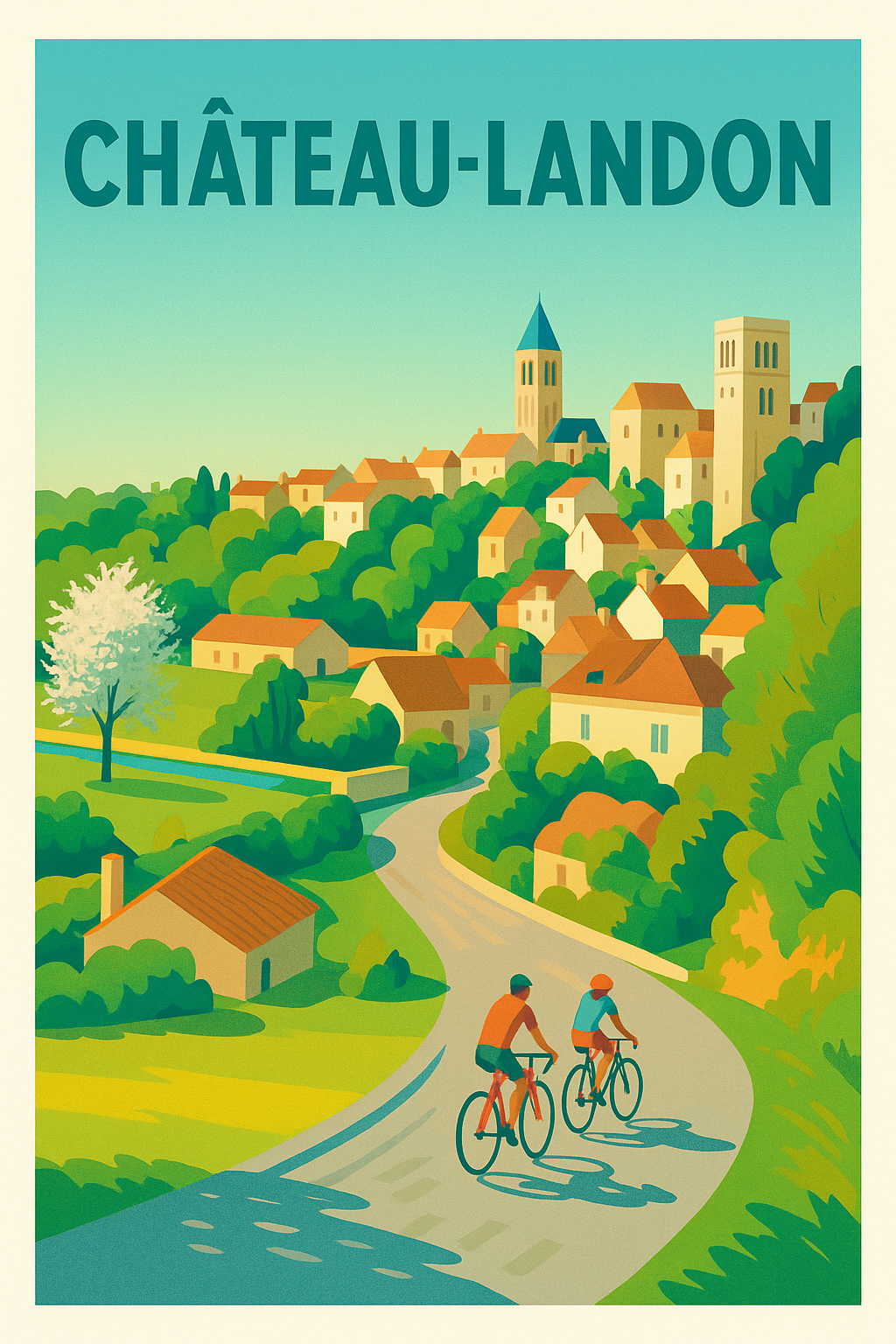 Affiche de Château-Landon - Charme et nature à vélo