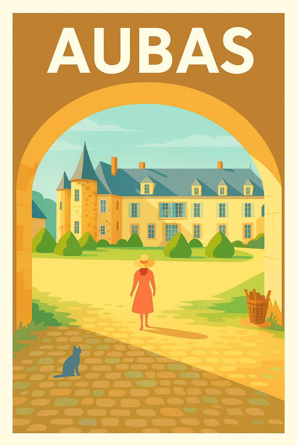 Affiche Aubas — Charme et douceur au cœur du Périgord · poster d'art de Aubas
