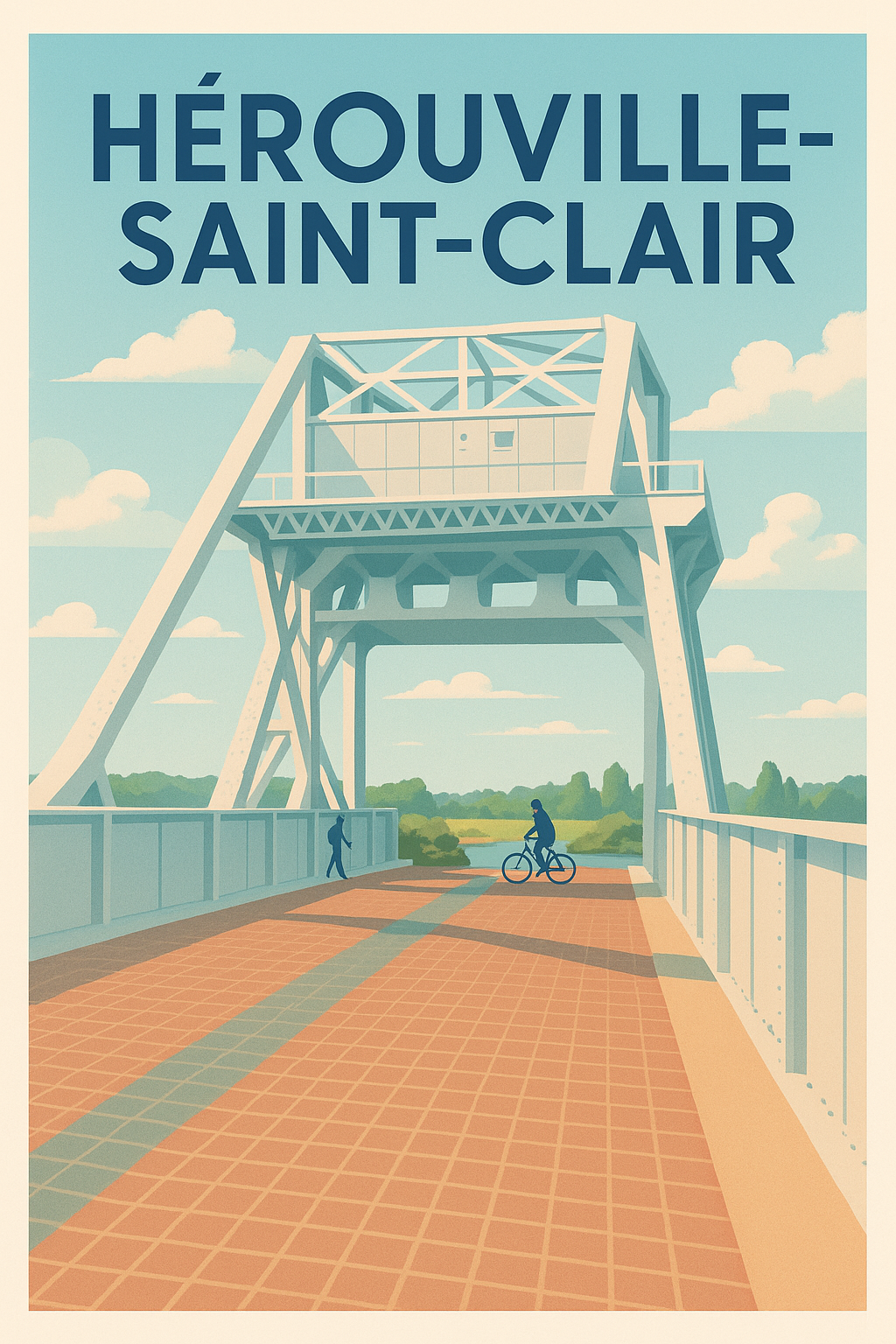 Affiche Hérouville-Saint-Clair — Charme architectural et nature apaisante · poster d'art de Hérouville-Saint-Clair