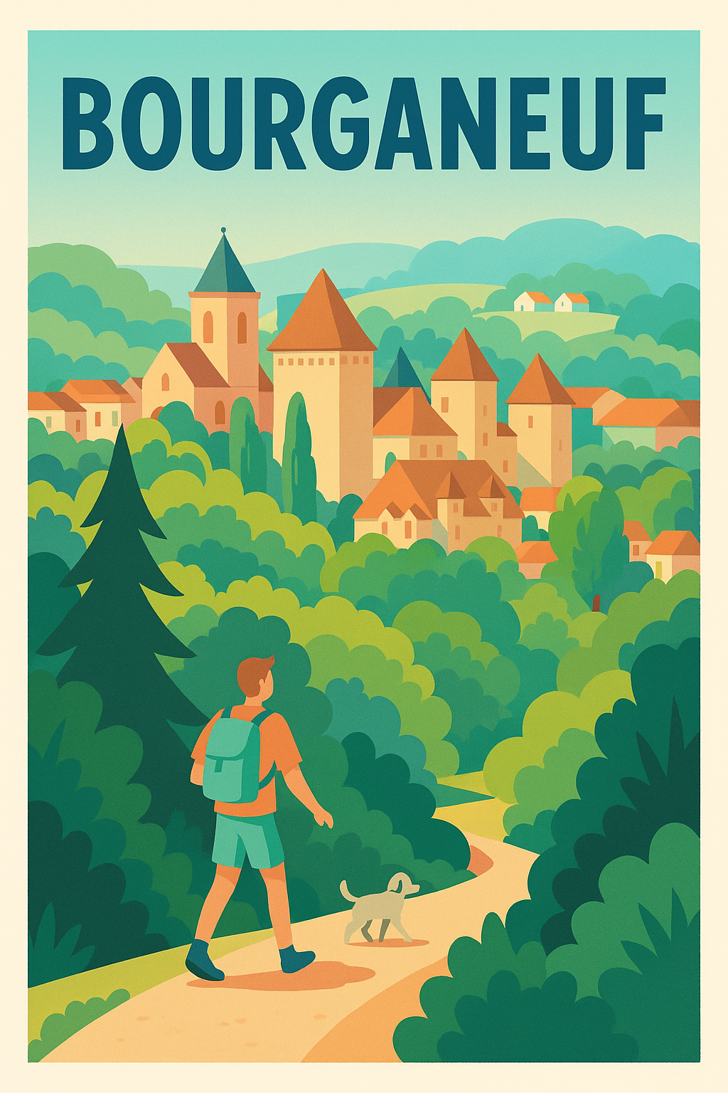 Affiche de Bourganeuf - Invitation à la découverte nature et patrimoine