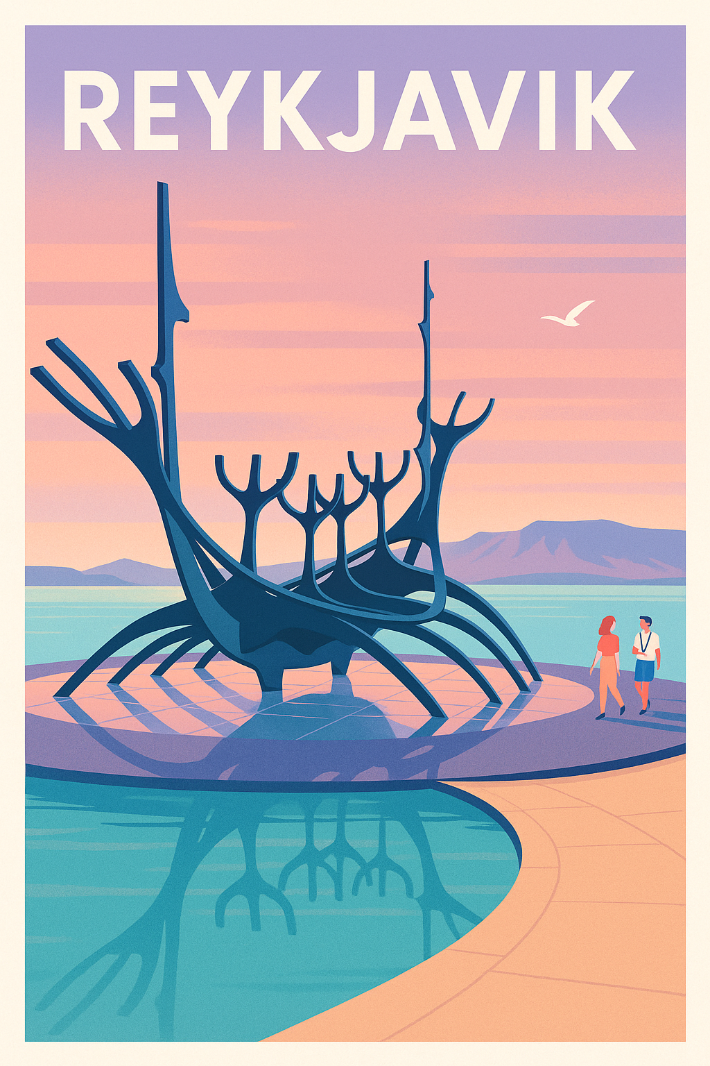 Affiche de Reykjavik - L'élégance scandinave au bord de l'eau