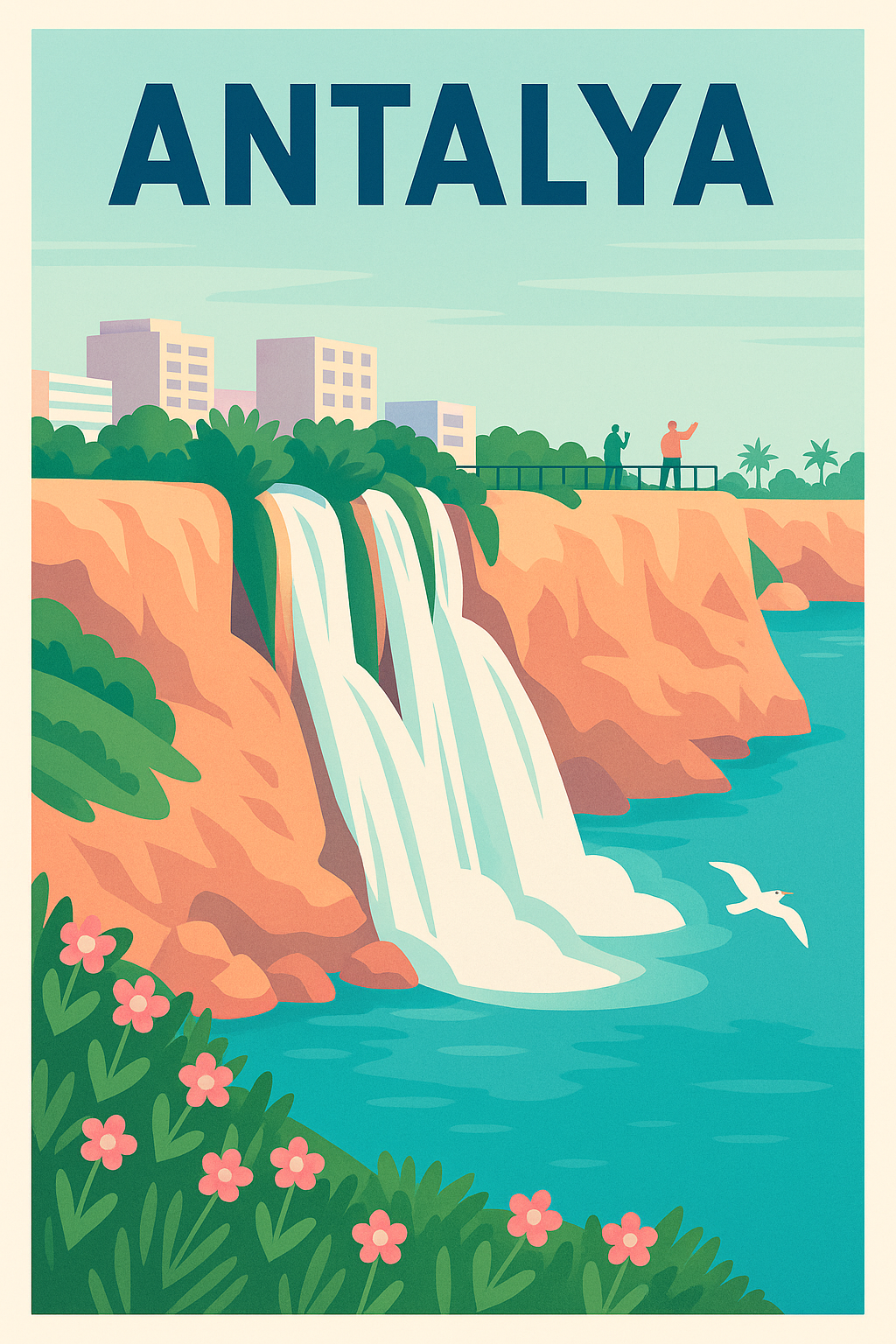 Affiche Antalya — Escapade nature et détente au bord des cascades · poster d'art de Antalya