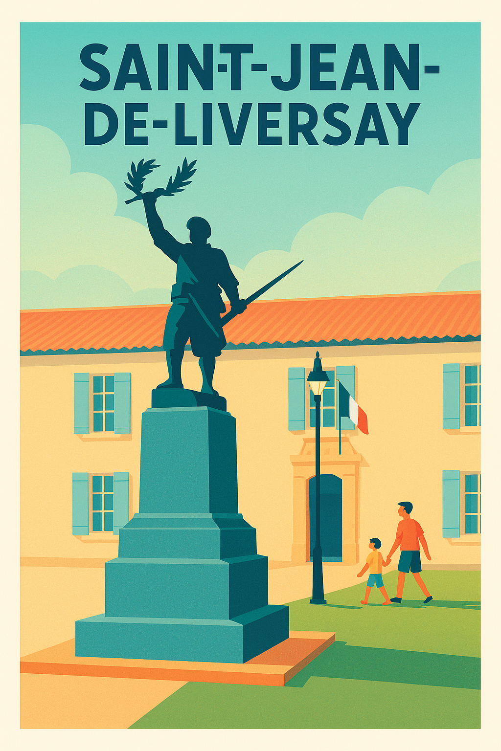 Affiche de Saint-Jean-de-Liversay - Charme et patrimoine en illustration