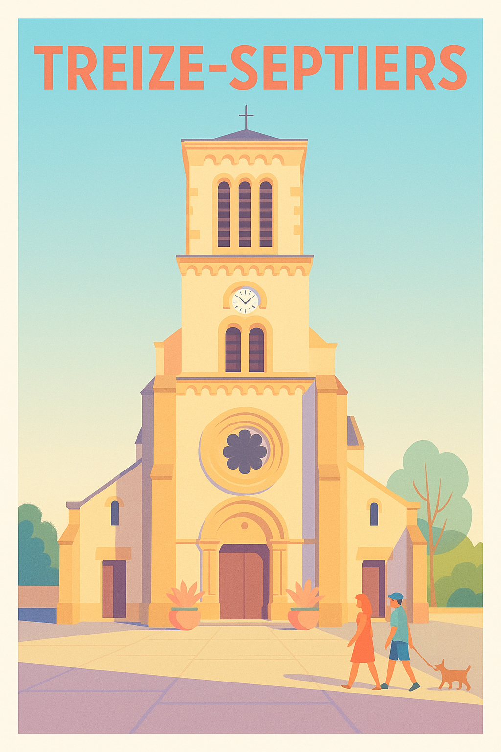 Affiche de Treize-Septiers - Harmonie architecturale au cœur du village