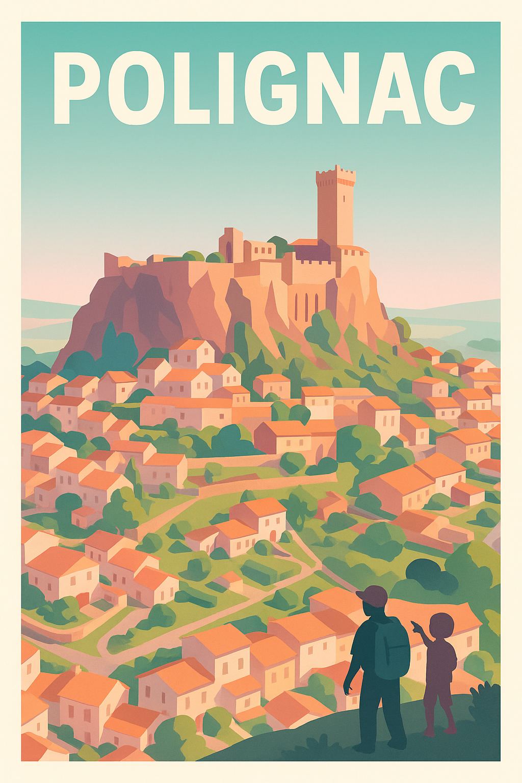 Affiche Polignac — Village médiéval perché au charme intemporel · poster d'art de Polignac