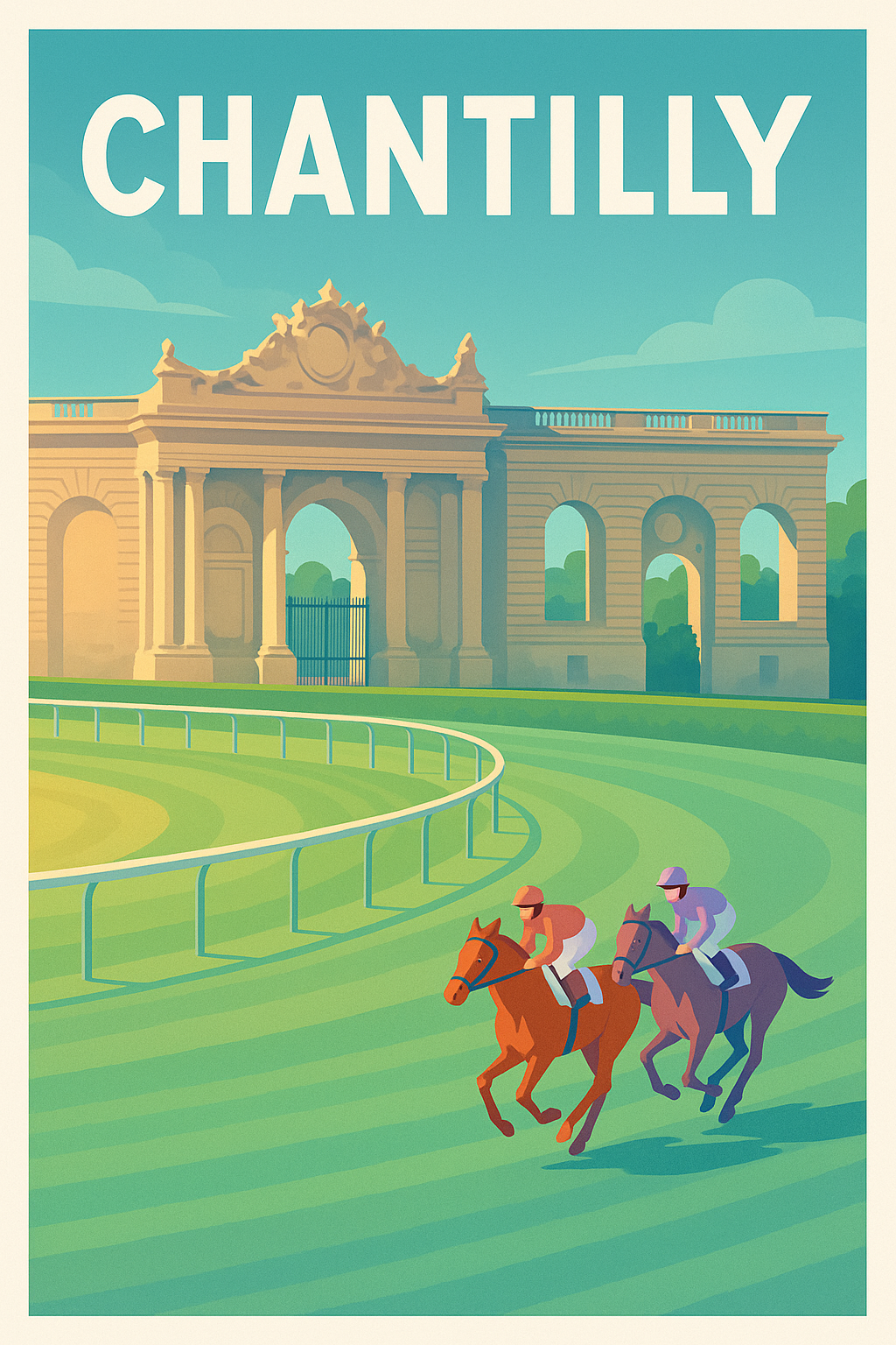 Affiche de Chantilly - L'élégance des courses hippiques