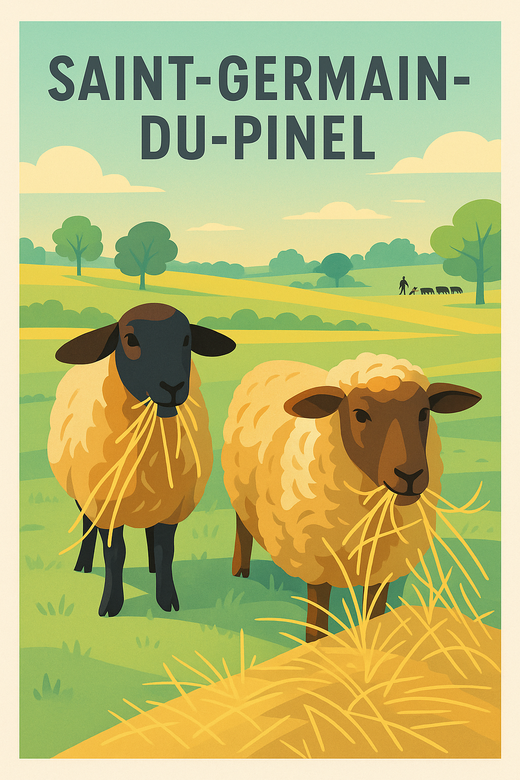 Affiche de Saint-Germain-du-Pinel - Tranquillité pastorale en Bretagne