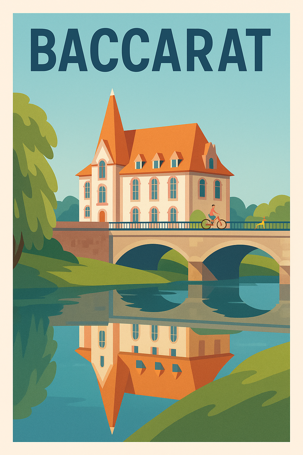 Affiche de Baccarat - Élégance et Reflets sur la Meurthe