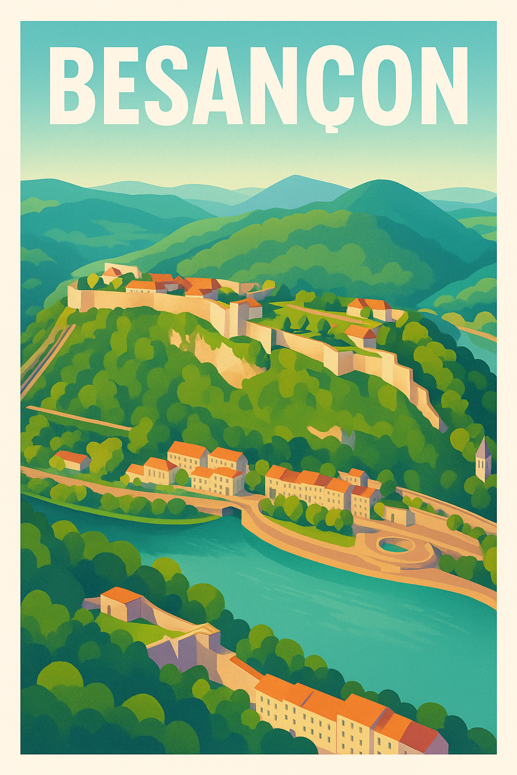 Affiche de Besançon - Panorama enchanteur au cœur de la citadelle