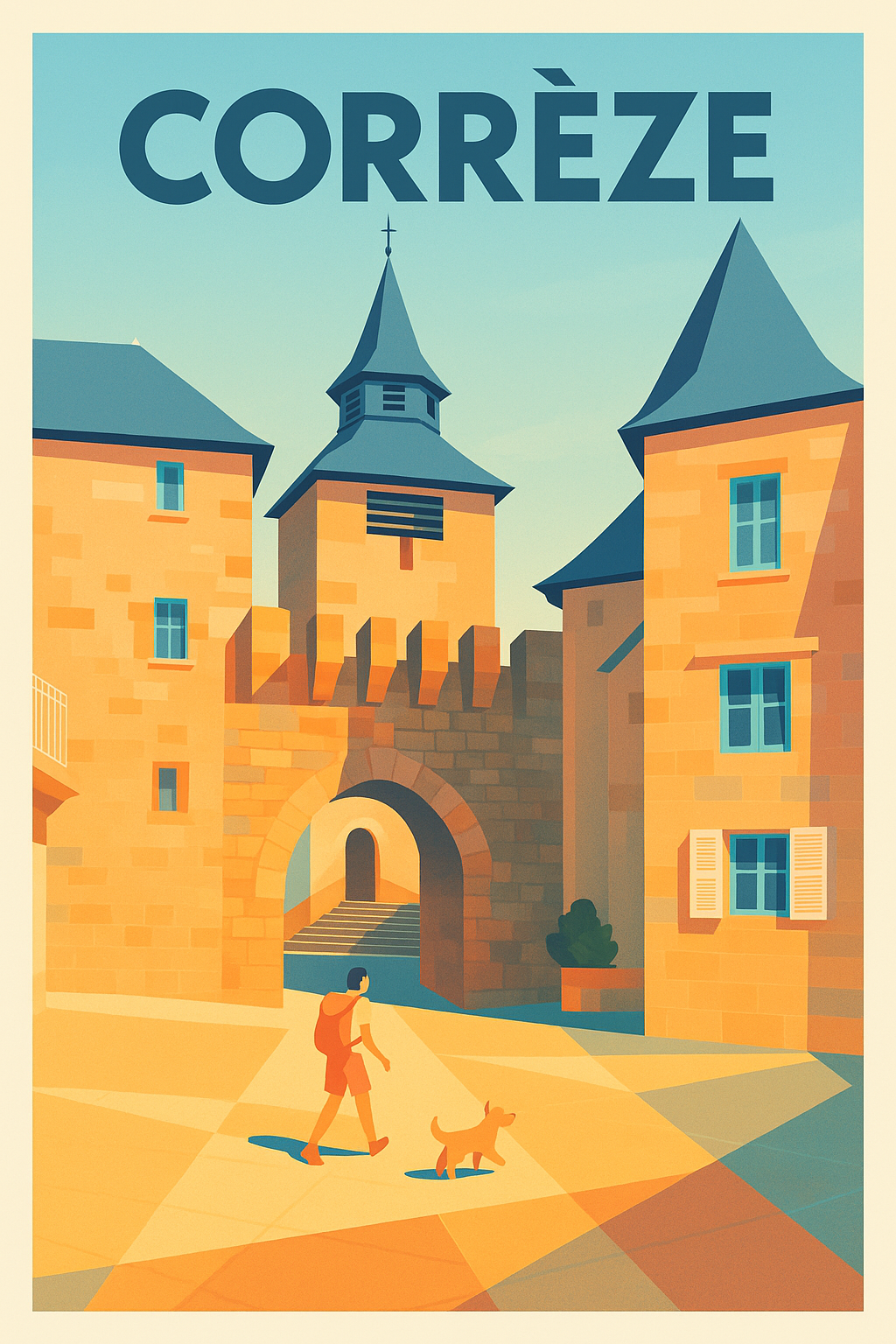 Affiche de Corrèze - Plaisirs d'un patrimoine ensoleillé