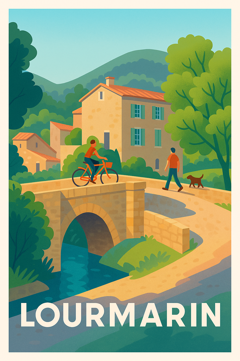 Affiche Lourmarin — Charme bucolique au cœur de la nature · poster d'art de Lourmarin