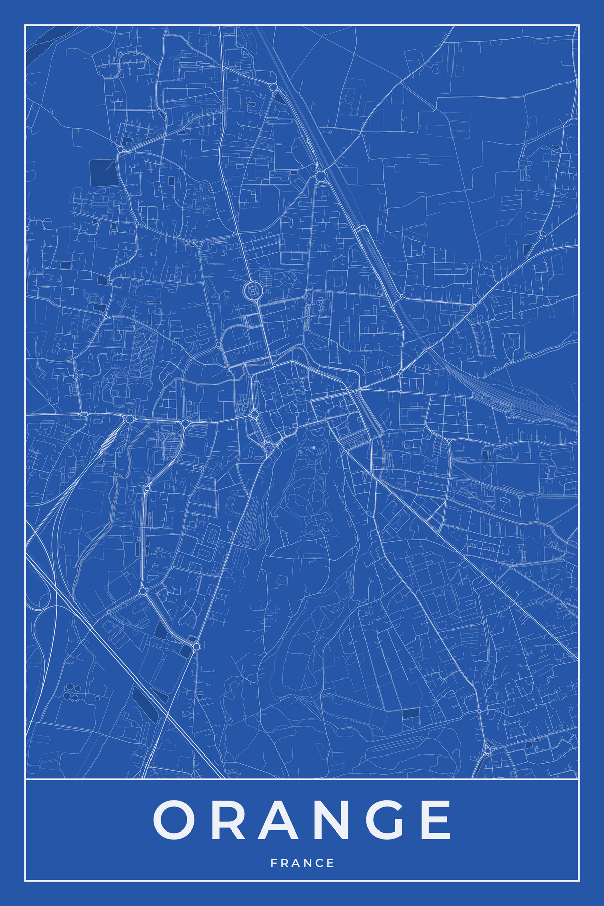 Carte d'Orange bleue - Affiche personnalisée