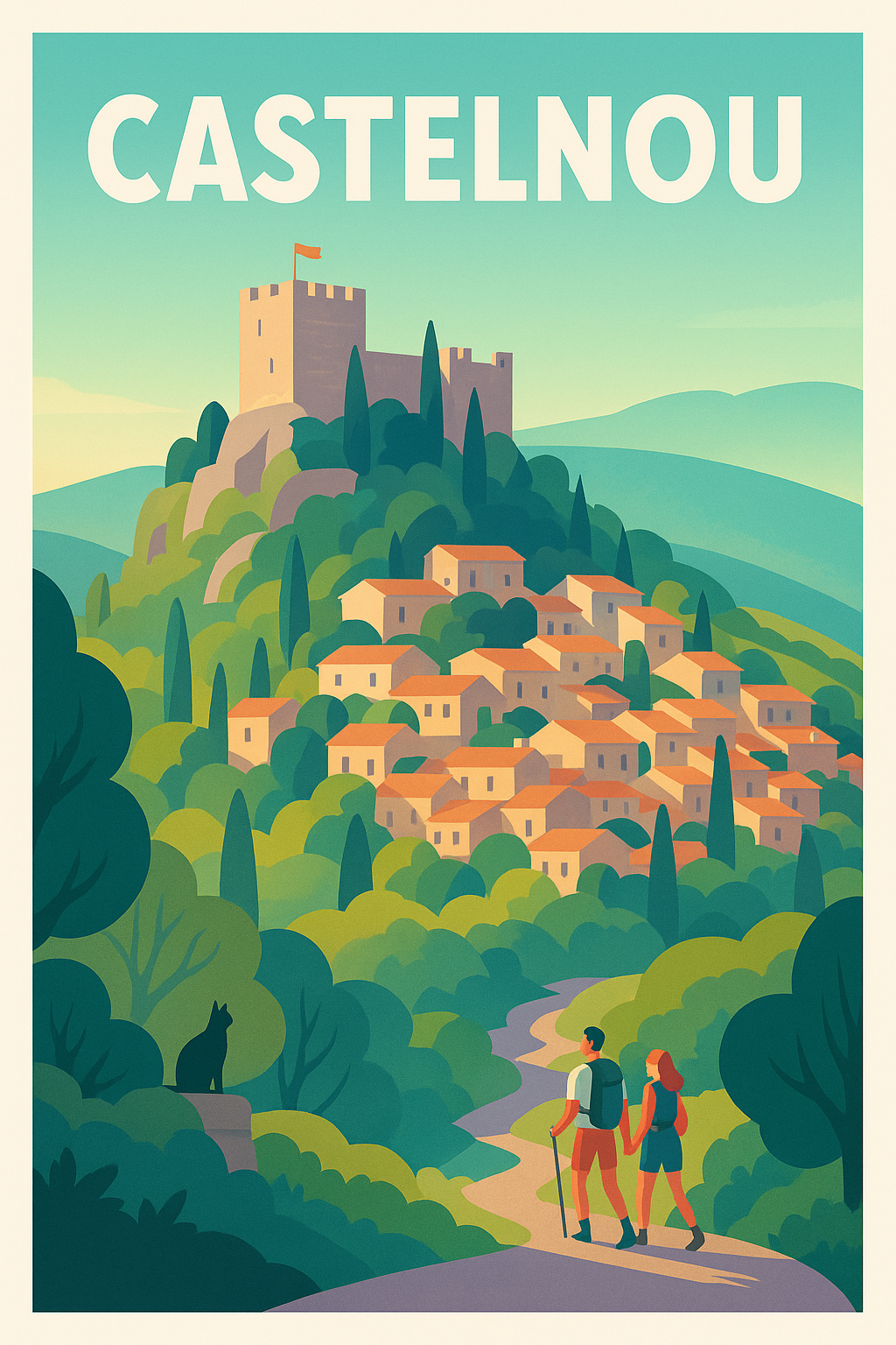 Affiche de Castelnou - Voyage au cœur d'un village médiéval