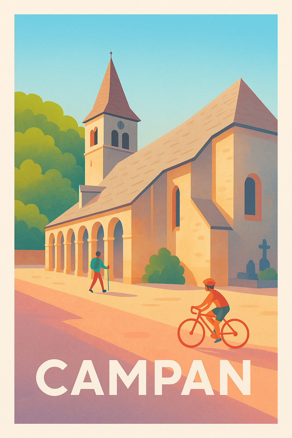 Affiche Campan — Un village plein de charme en lumière douce · poster d'art de Campan