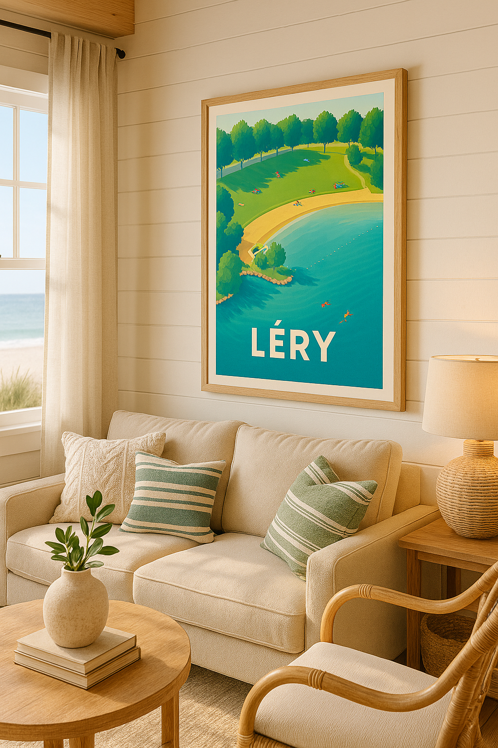 Mise en situation Affiche Léry - Invitation à la détente au bord de l'eau