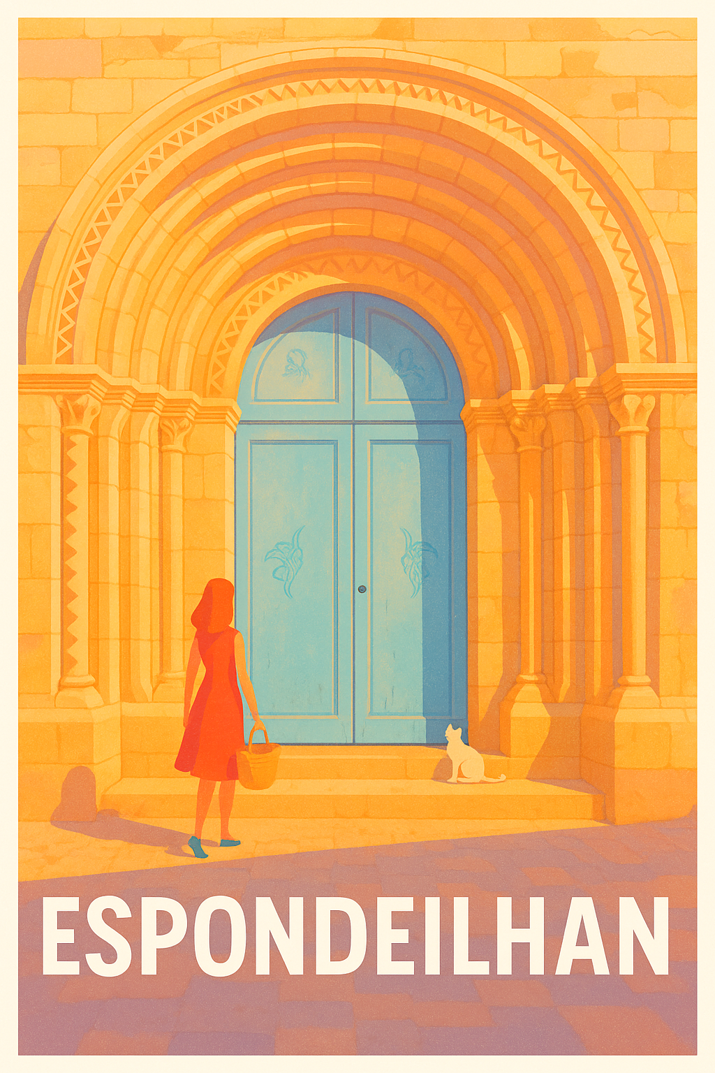 Affiche de Espondeilhan - L'accueil chaleureux de la porte bleue