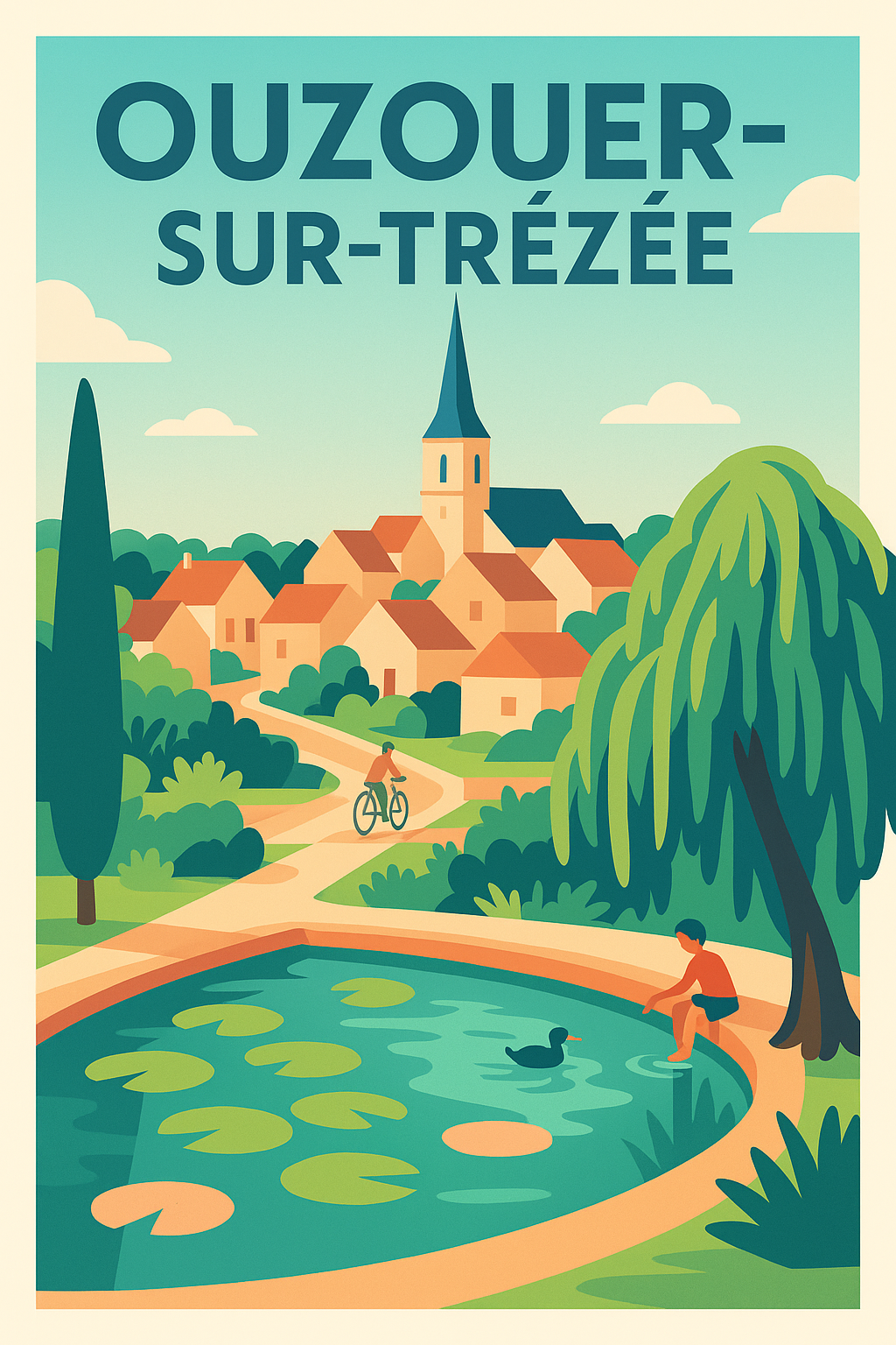 Affiche de Ouzouer-sur-Trézée - Village paisible au cœur de la nature