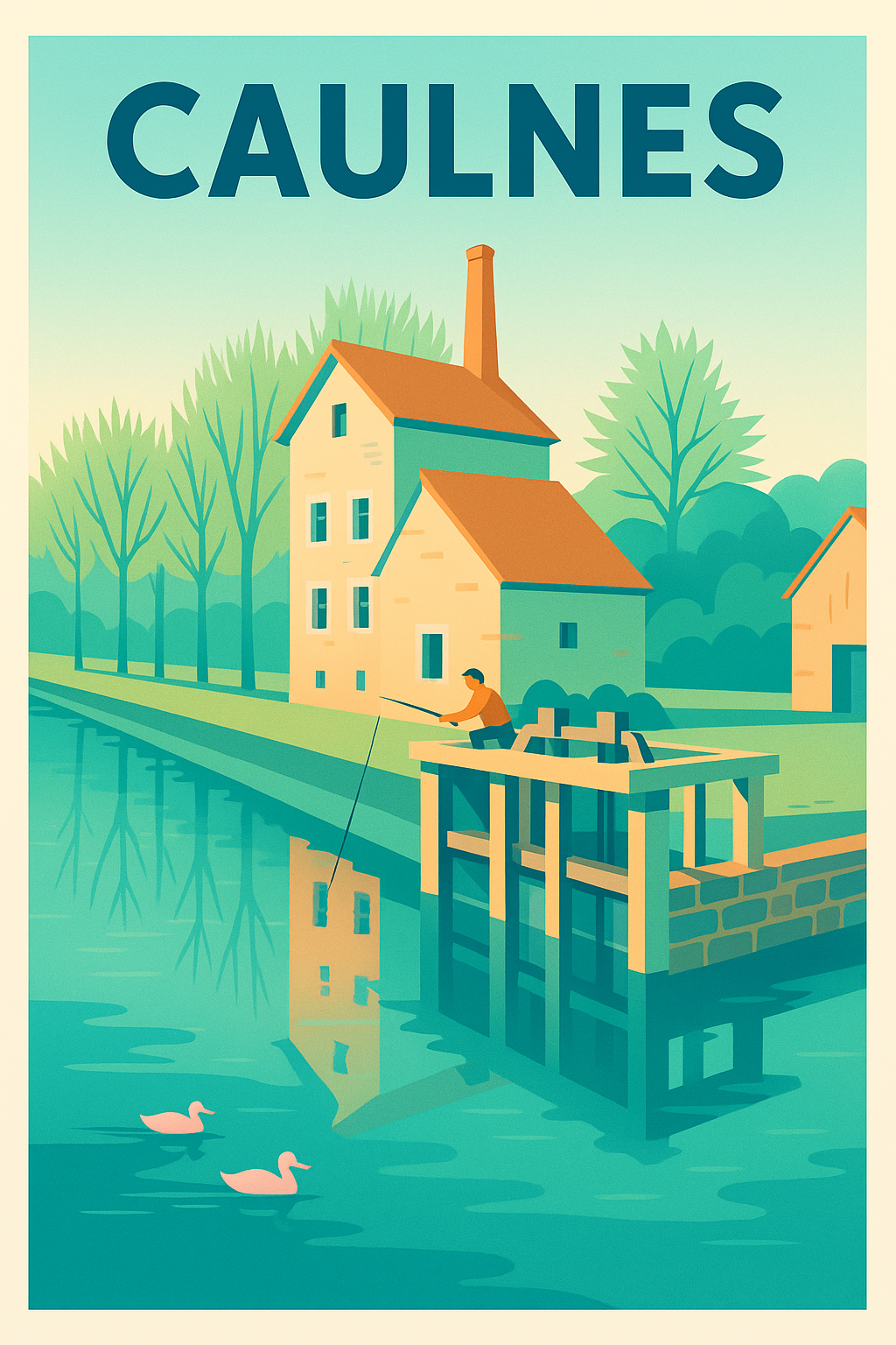 Affiche de Caulnes - Sérenité au bord de l'eau