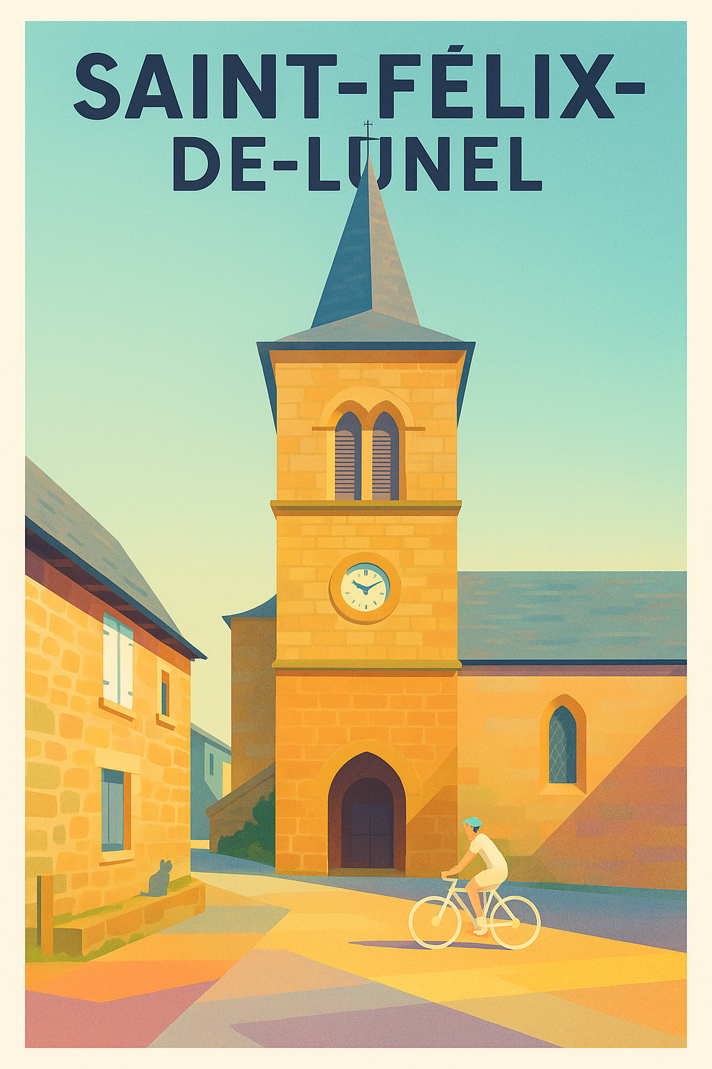 Affiche Saint-Félix-de-Lunel — Charme authentique du village · poster d'art de Saint-Félix-de-Lunel