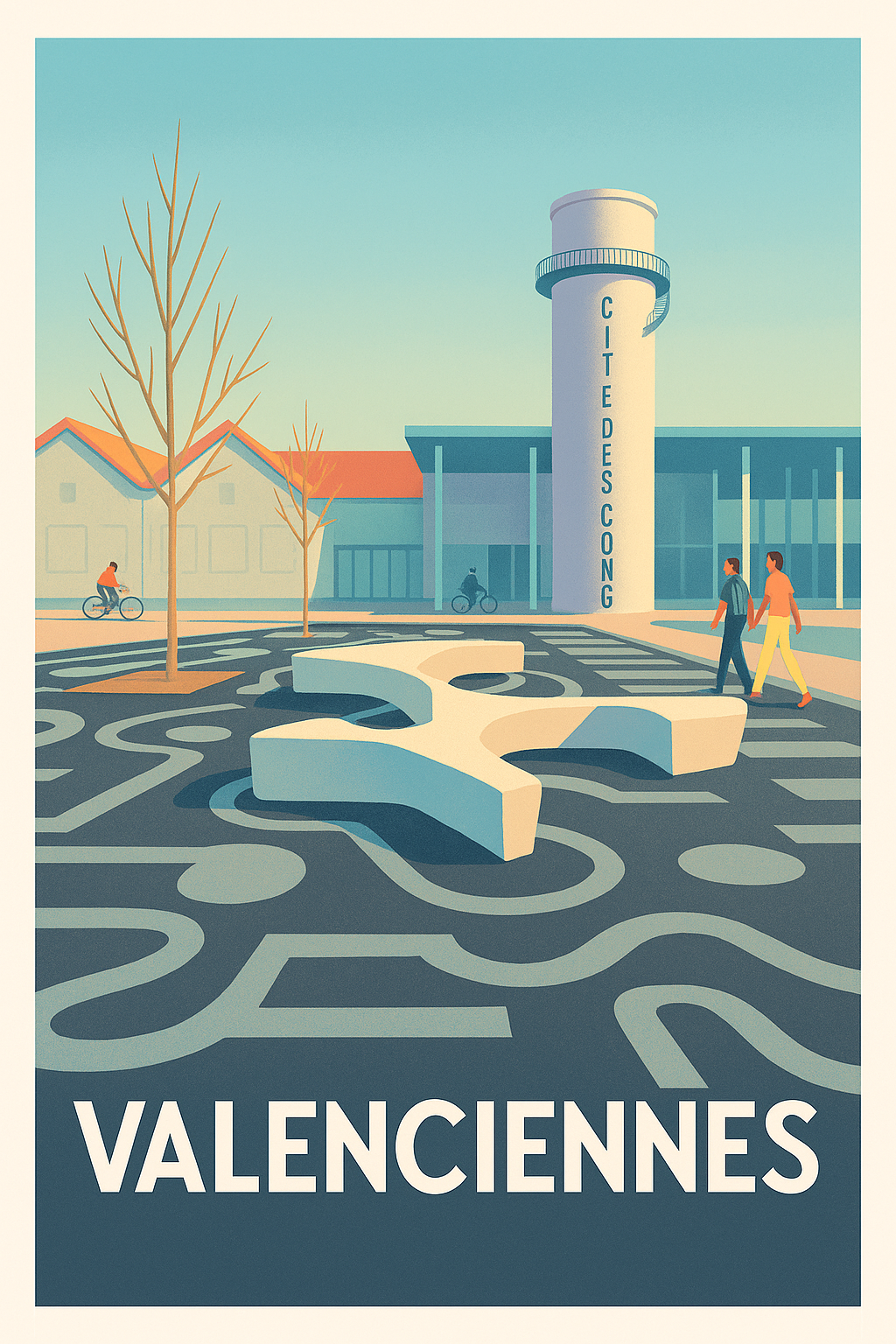 Affiche Valenciennes — Harmonie urbaine et design moderne · poster d'art de Valenciennes