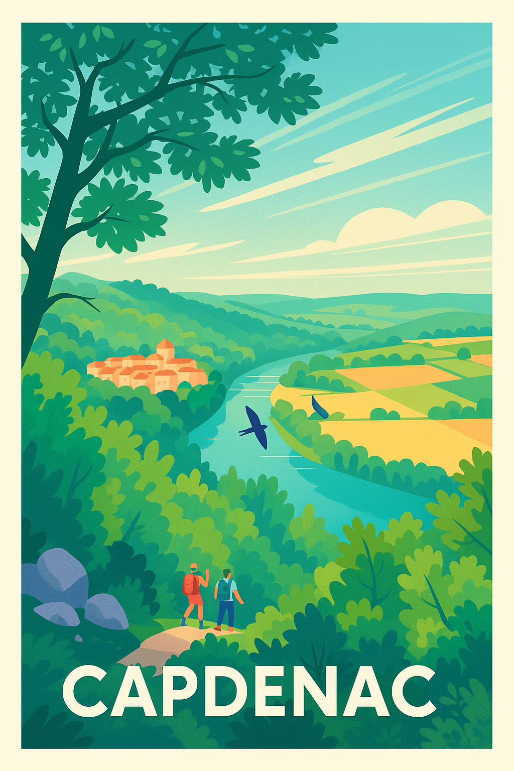 Affiche Capdenac — L'appel de la nature et des paysages verdoyants · poster d'art de Capdenac