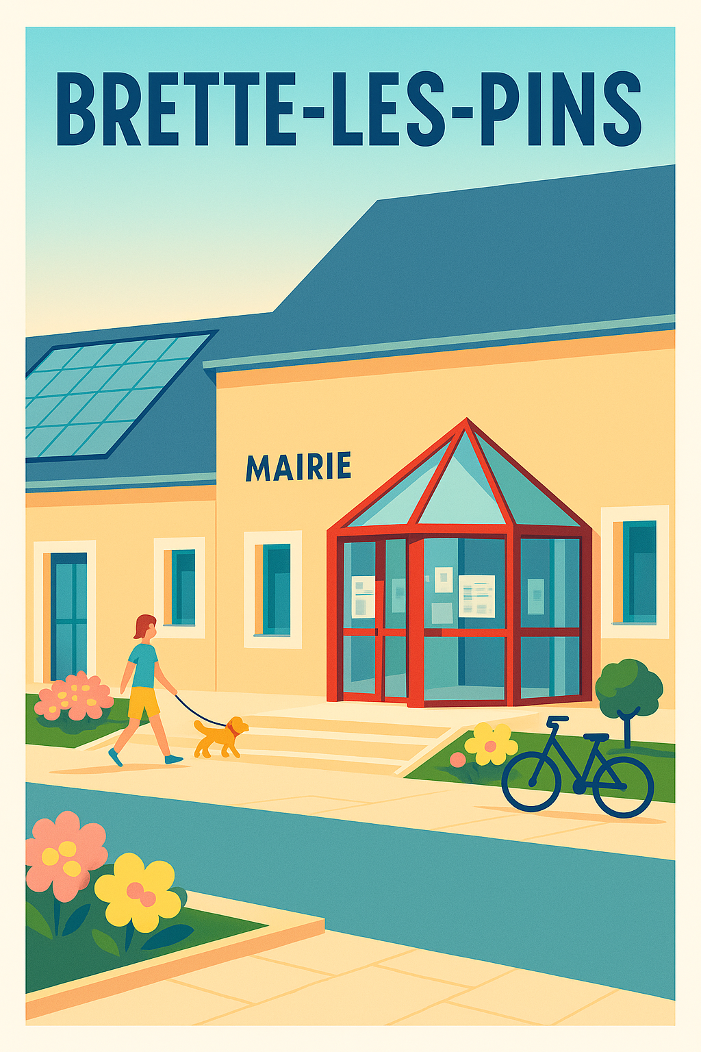 Affiche de Brette-les-Pins - Charme paisible de la mairie locale