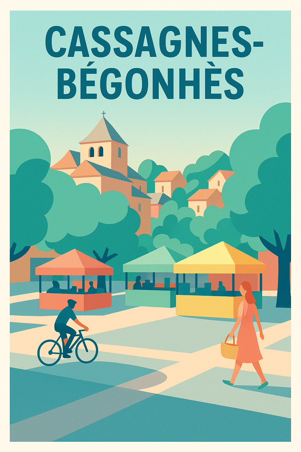 Affiche de Cassagnes-Bégonhès - Le charme paisible du marché local