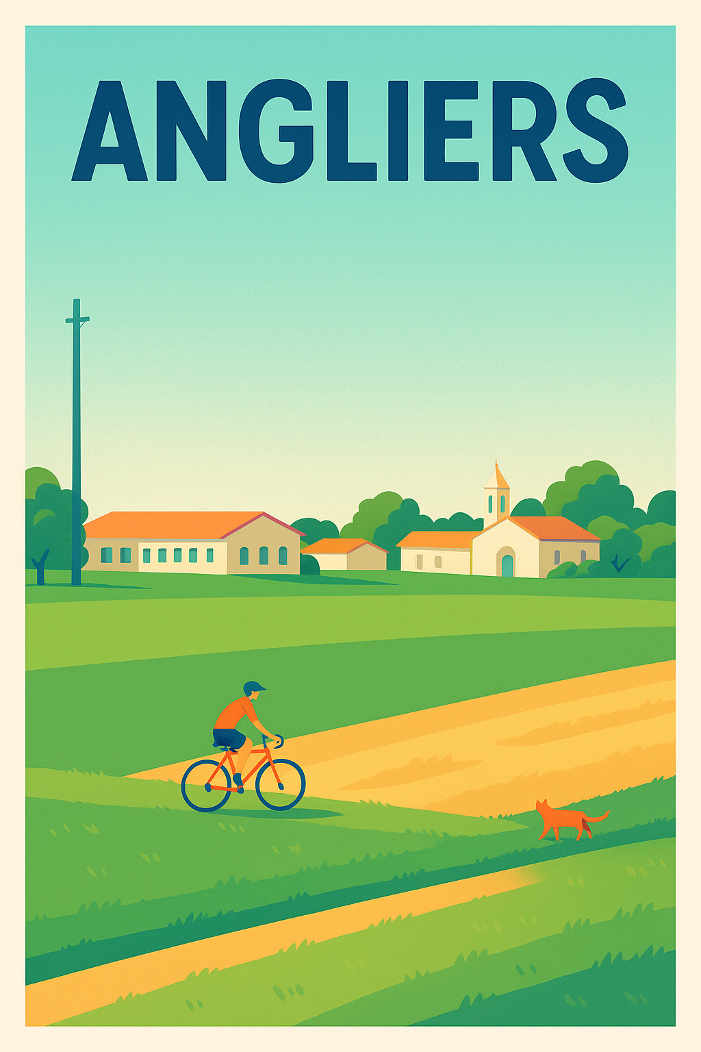 Affiche de Angliers - Douceur de la campagne à vélo