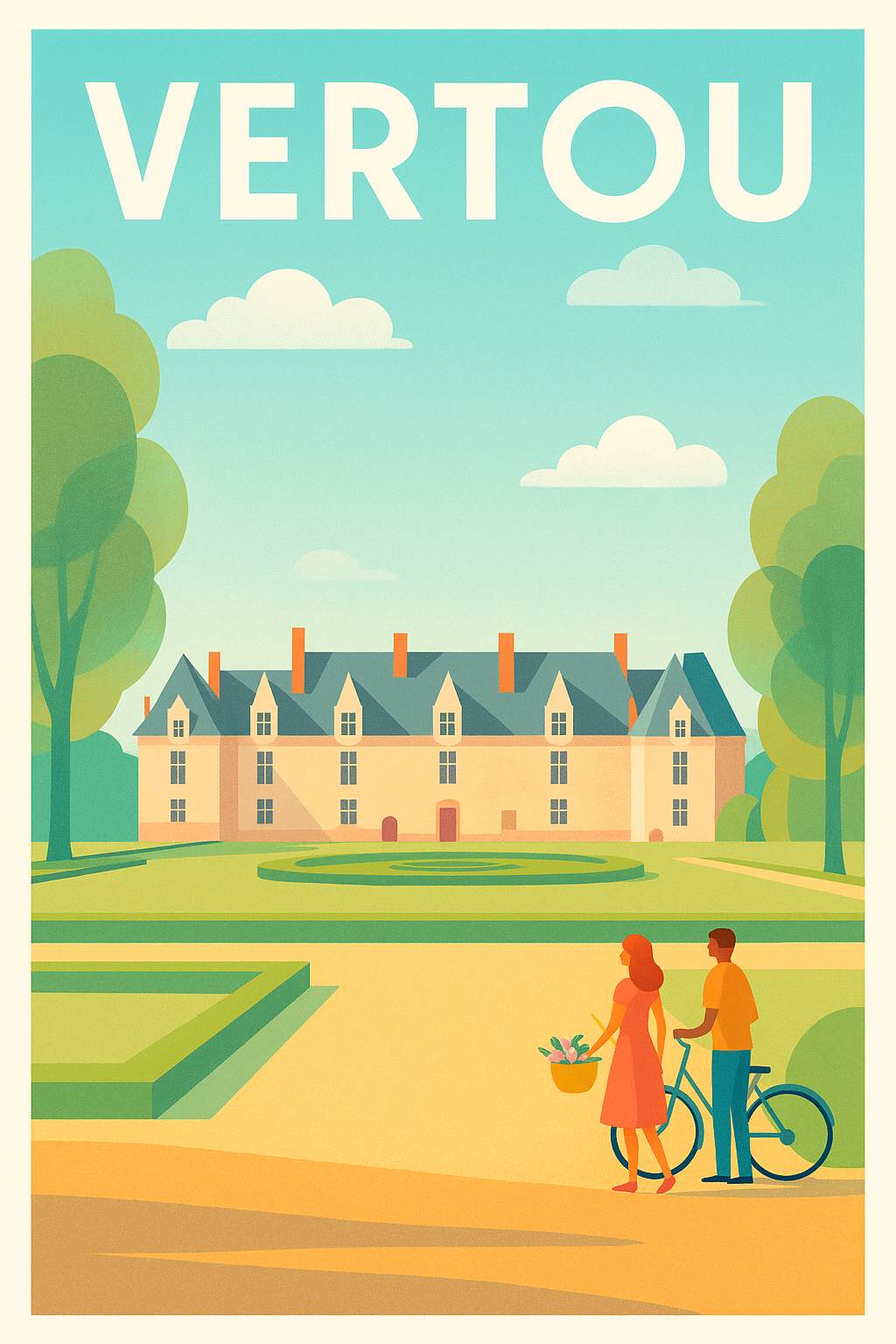 Affiche Vertou — L'élégance d'un parc à la française · poster d'art de Vertou