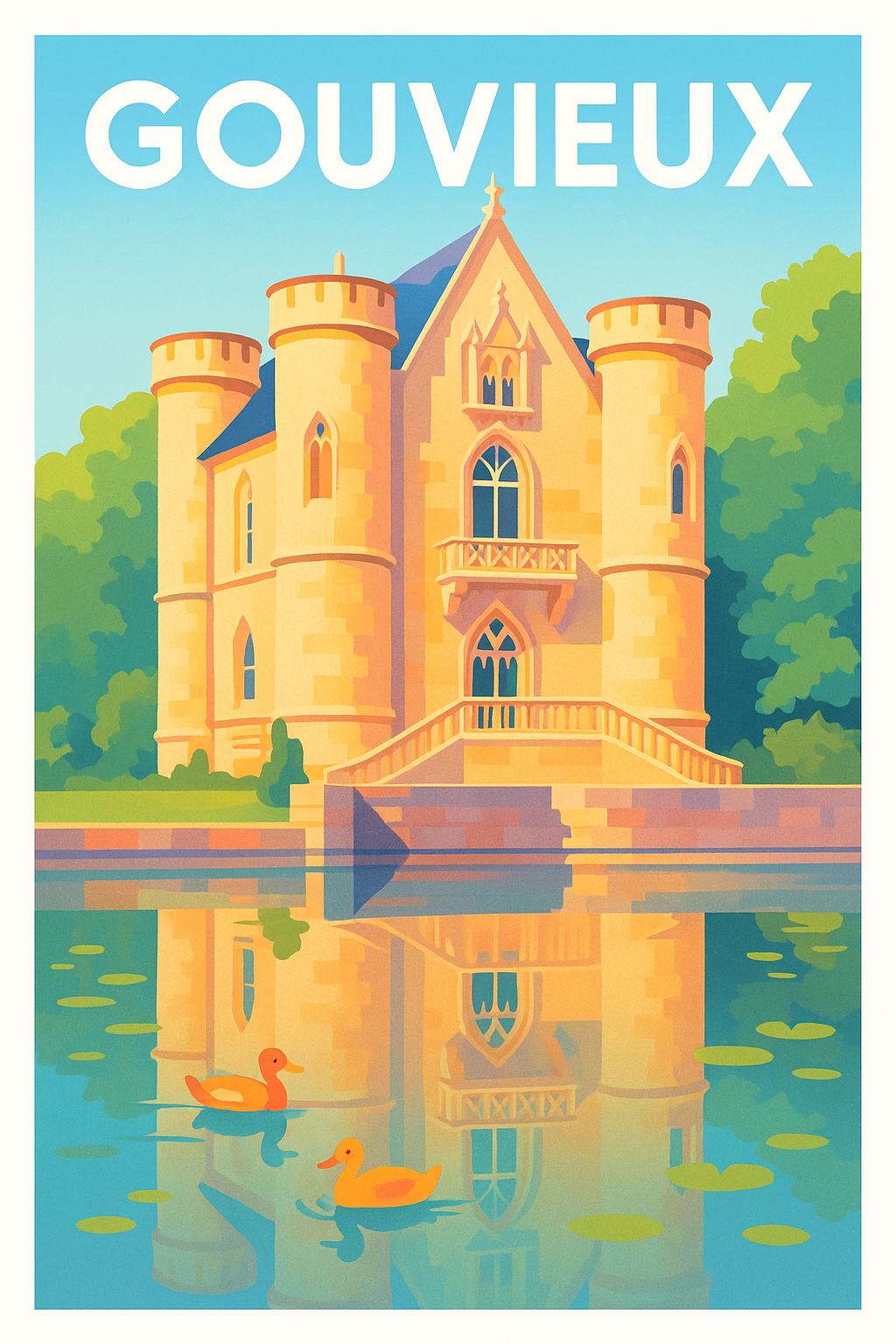 Affiche de Gouvieux - Le charme tranquille du château aux canards