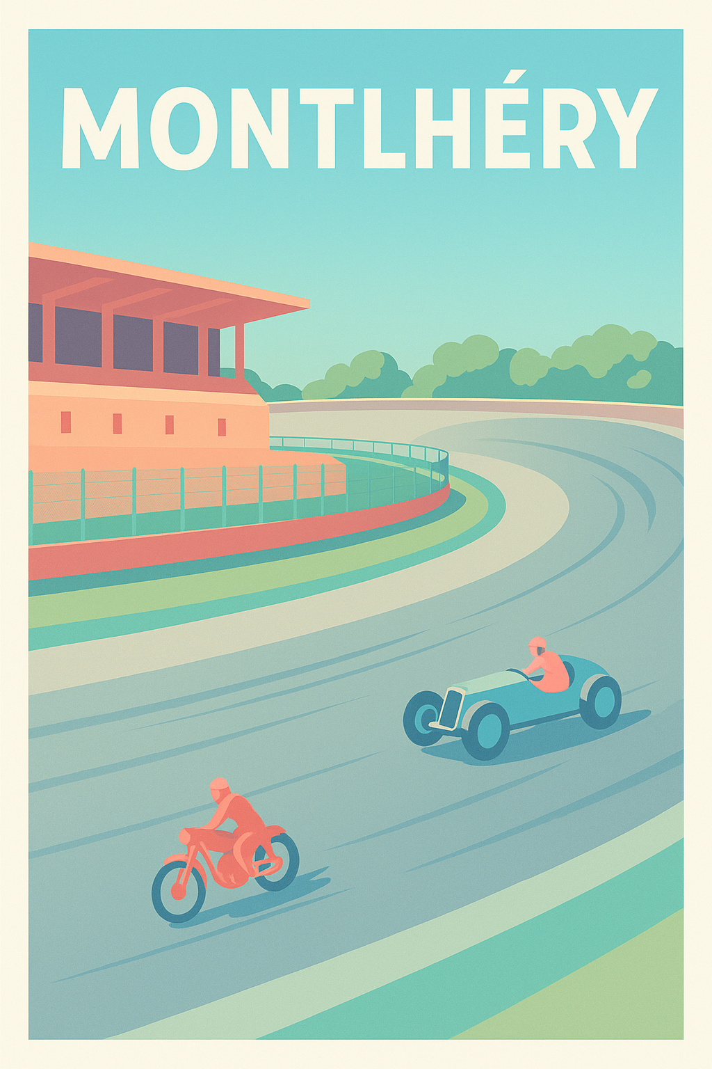 Affiche de Monthléry - L'élégance des courses vintage
