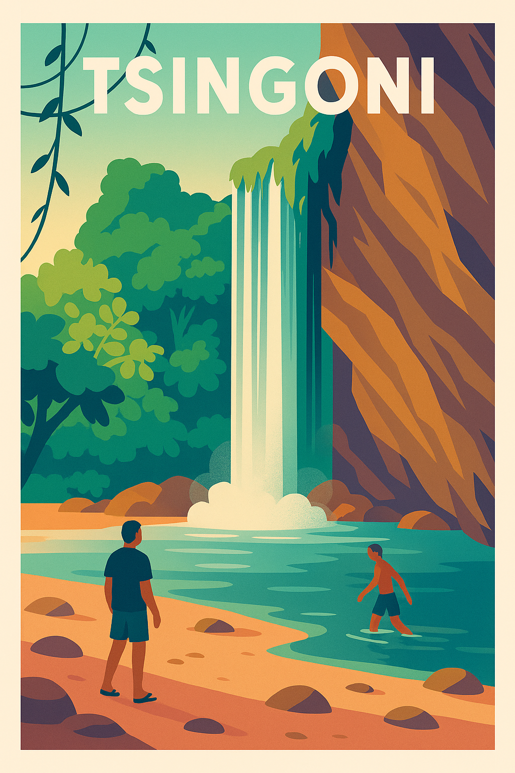 Affiche de Tsingoni - Évasion nature entre cascade et lagon