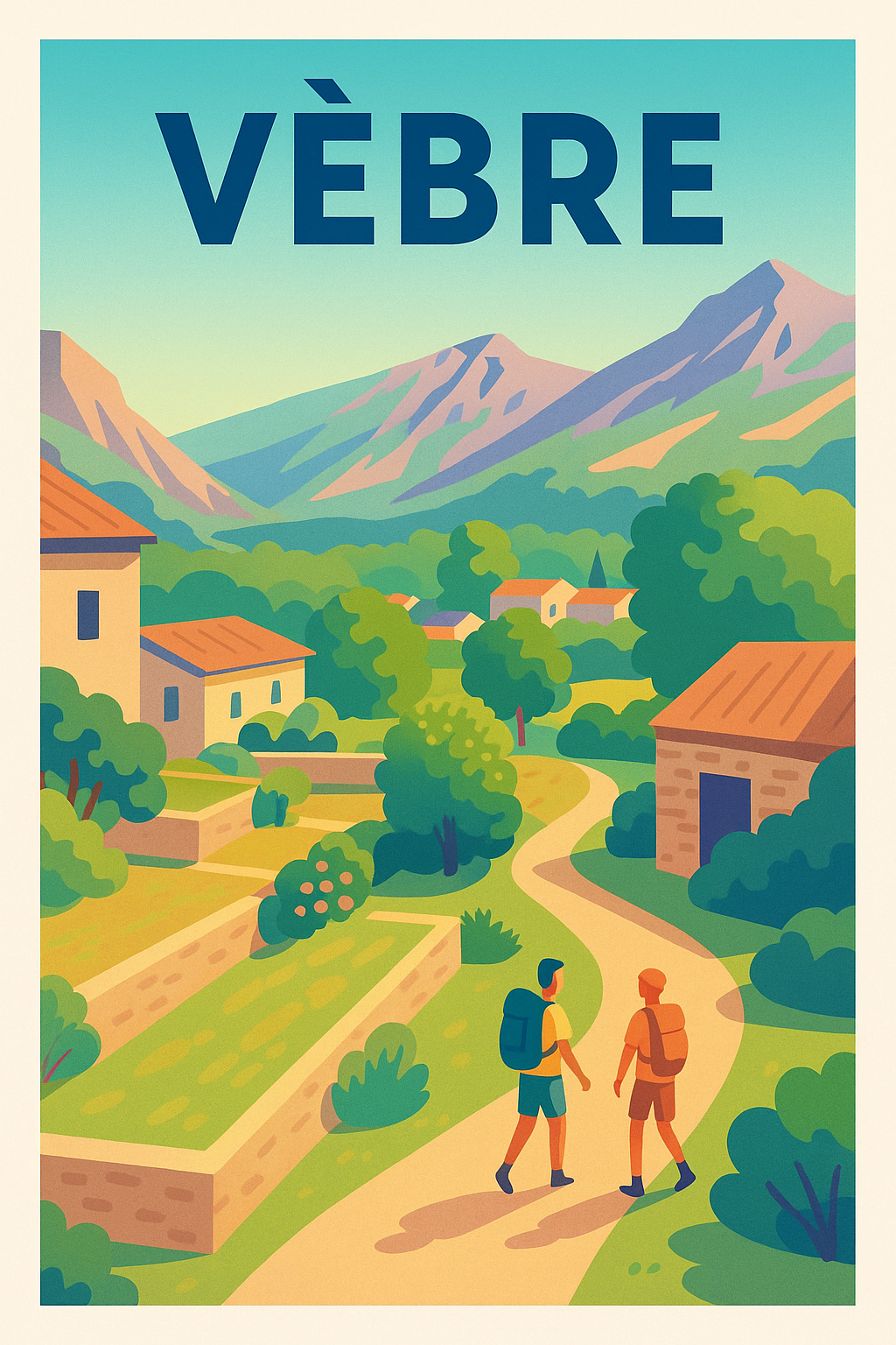 Affiche Vèbre — Échappée nature au cœur des montagnes · poster d'art de Vèbre