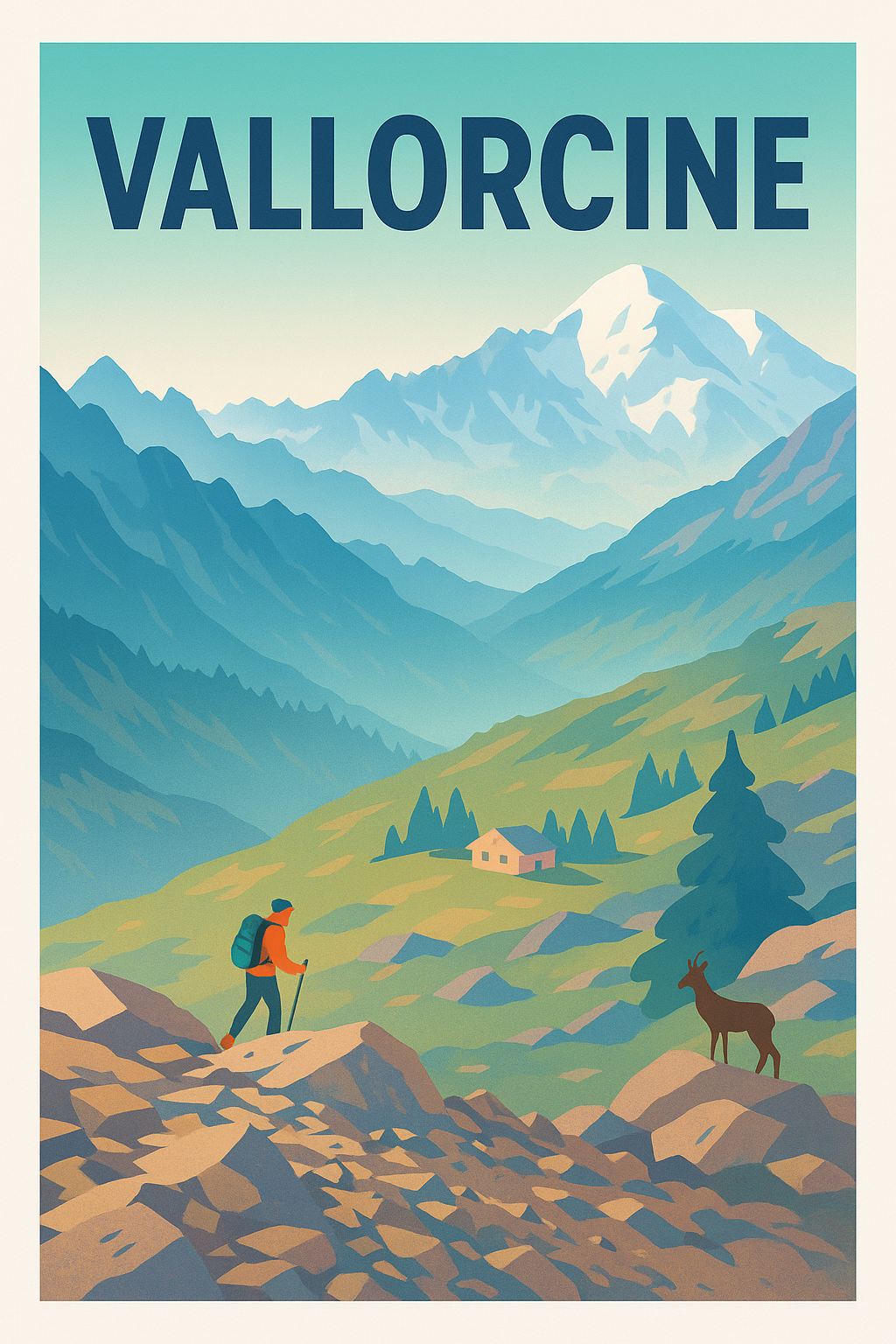 Affiche Vallorcine — Évasion en montagne authentique · poster d'art de Vallorcine