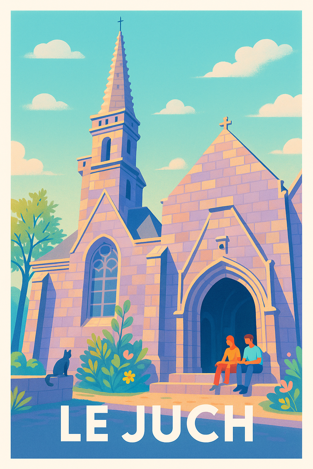 Affiche Le Juch — Charme paisible et architecture emblématique · poster d'art de Le Juch