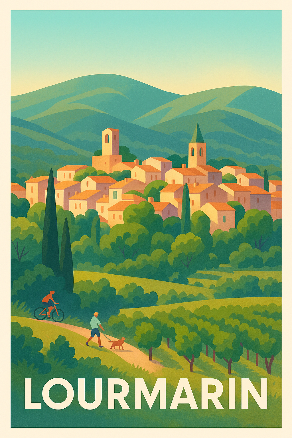 Affiche Lourmarin — L'évasion nature au cœur de la Provence · poster d'art de Lourmarin