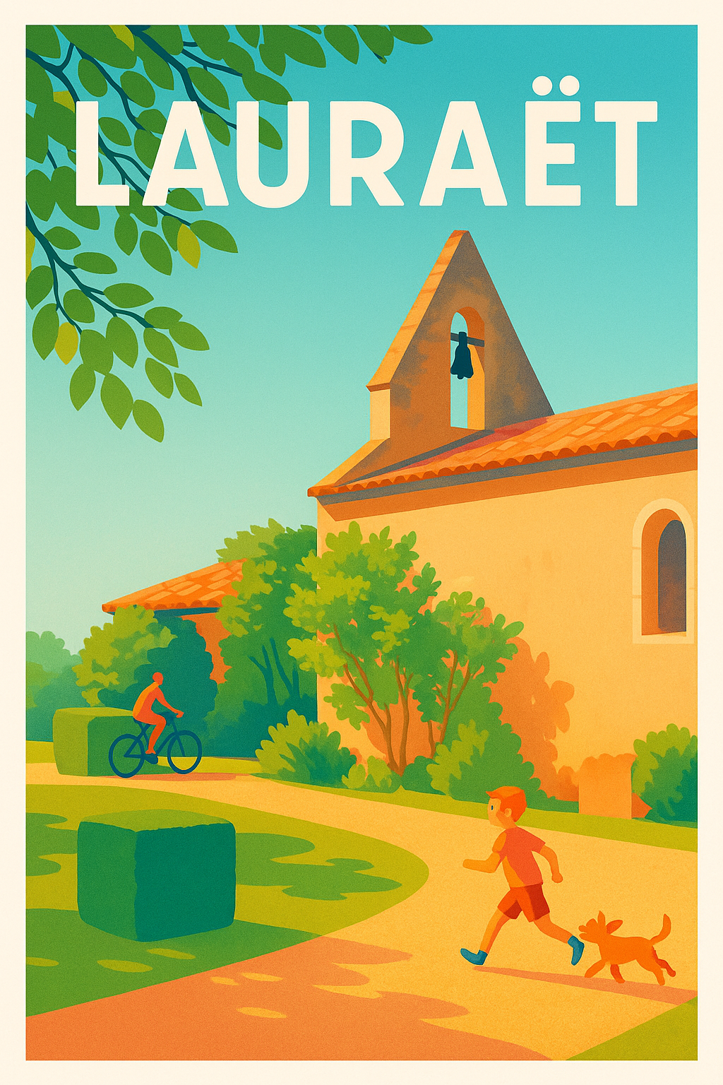 Affiche Lauraët — Douceurs de village ensoleillé · poster d'art de Lauraët