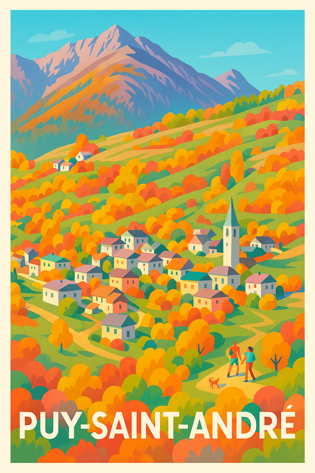 Affiche Puy-Saint-André — Évasion automnale en montagne · poster d'art de Puy-Saint-André