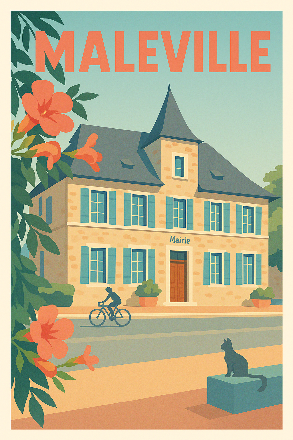 Affiche de Maleville - Charme bucolique et douceur de vivre