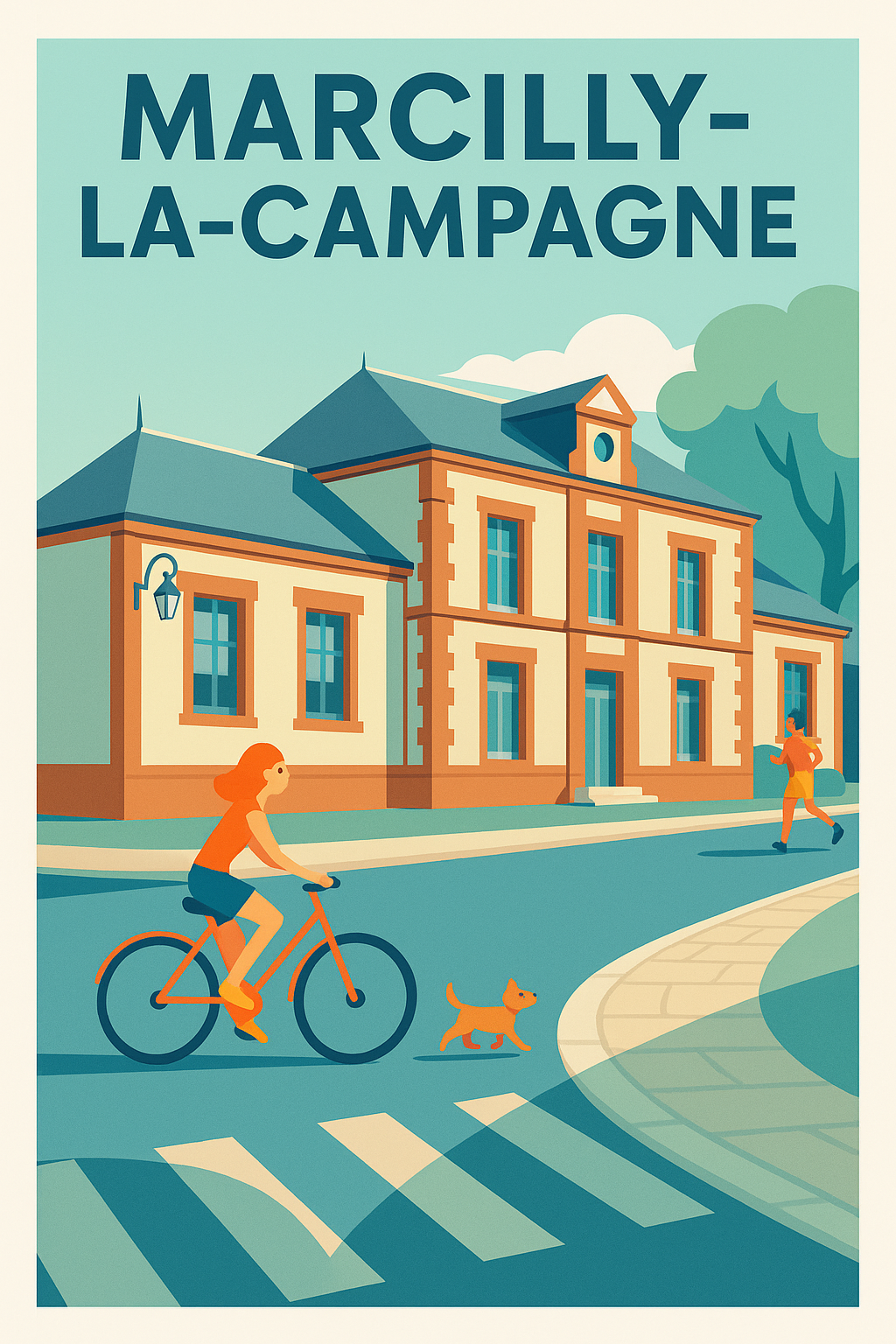 Affiche de Marcilly-la-Campagne - Charme et douceur de vie à vélo