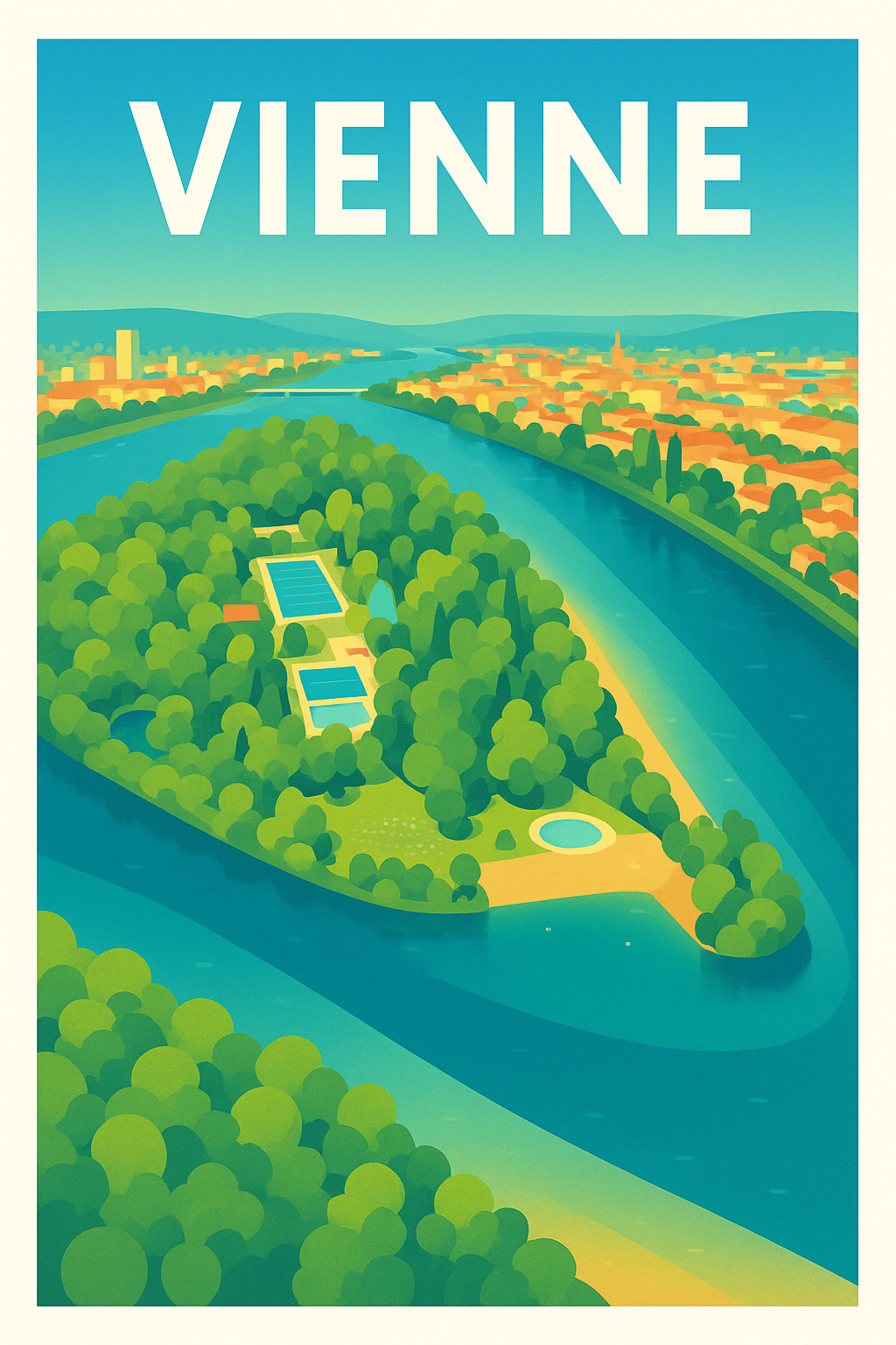 Affiche de Vienne - L'île verte au cœur de la ville