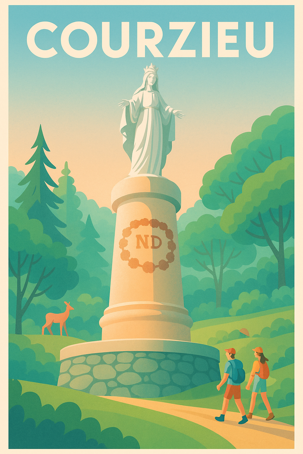 Affiche Courzieu — Invitation à la Nature et à la Randonnée · poster d'art de Courzieu